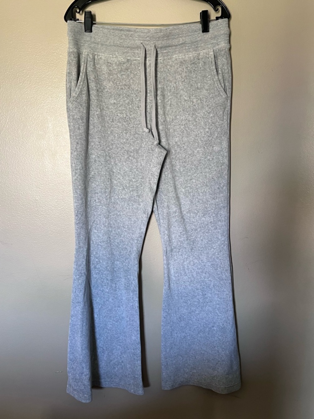 aerie Heather Gray Flare Velour Wide Leg Joggers